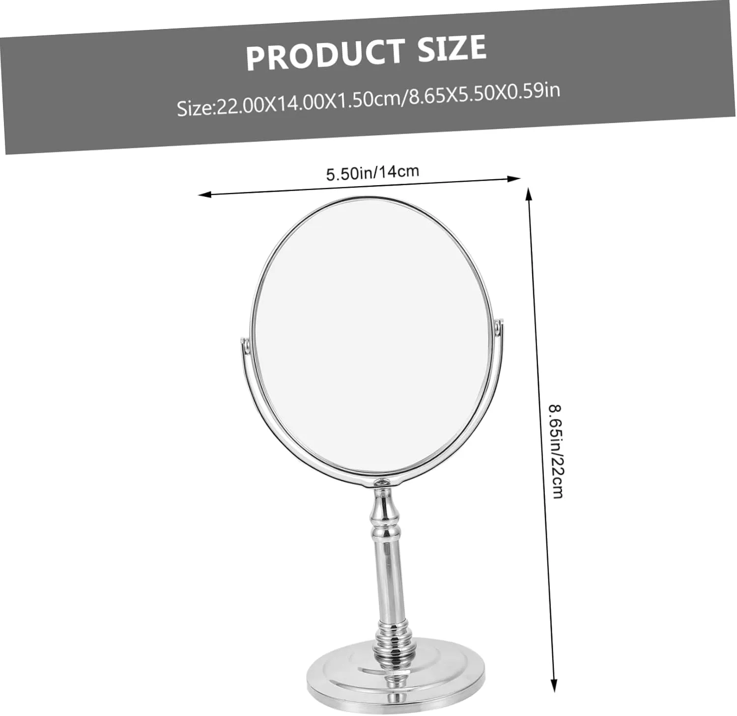 1 x metal mirror vertical make-up mirror vanity make-up mirror desktop mirror retro make-up mirror make-up mirror double sided make-up mirror small glass to rotate desk mirror