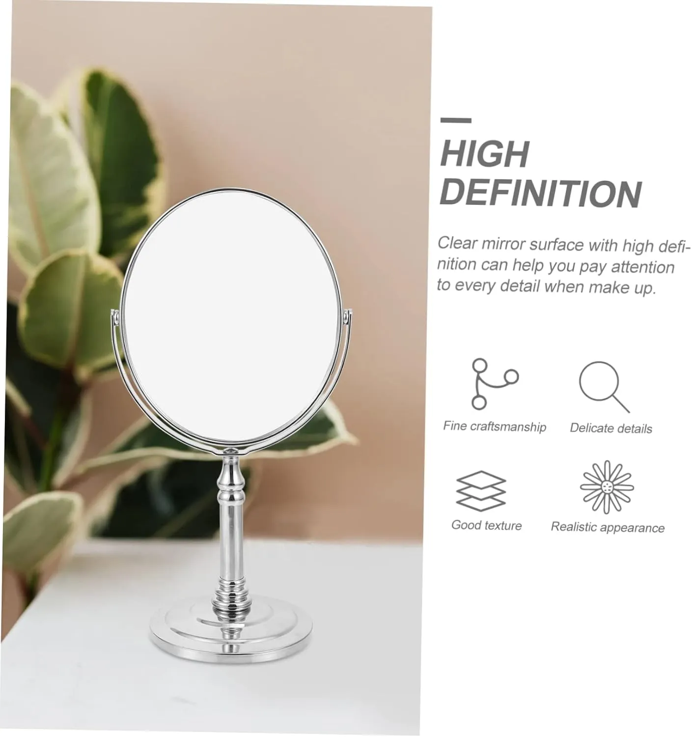 1 x metal mirror vertical make-up mirror vanity make-up mirror desktop mirror retro make-up mirror make-up mirror double sided make-up mirror small glass to rotate desk mirror