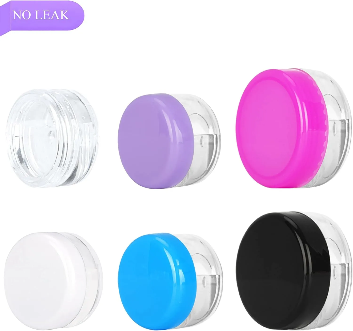100PCS 10 Gram Sample Containers, 10ml Empty Jars with Lids, Small Cosmetic Containers, Mini Sample Jars with 8PCS Mini Spatulas for Make Up, Oils, Lotion, Powder, Jewelry, Lip Balms(Purple Lid)