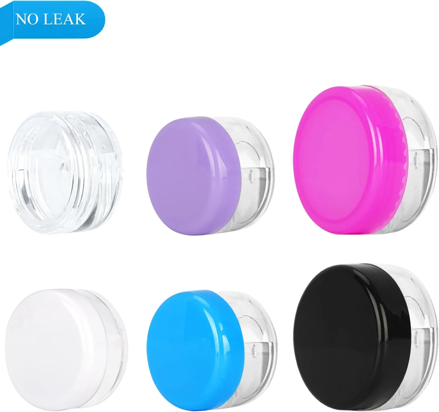 100PCS 10 Gram Sample Containers, 10ml Empty Jars with Lids, Small Cosmetic Containers, Mini Sample Jars with 8PCS Mini Spatulas for Make Up, Oils, Lotion, Powder, Paint, Jewelry, Lip Balms(Blue Lid)