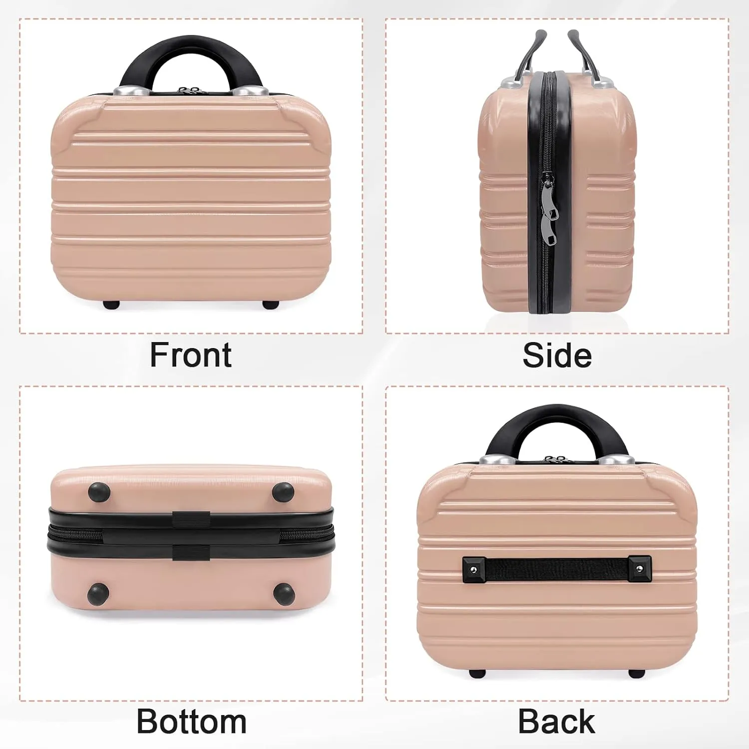 14 inch Hard Shell Makeup Train Case Portable PC ABS Mini Suitcase for Organizer Cosmetics Makeup Brushes Toiletry