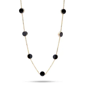 18-20" Adjustable Eclipse Black Coral Necklace in Gold