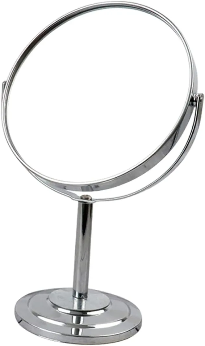 1pc Desktop Vanity Mirror 10x Magnifying Cosmetic Mirror Two Sided Makeup Mirror Vanity Mirror with 360 Degree Rotation Tabletop Mirror to Rotate Metal Dressing Table Mirror