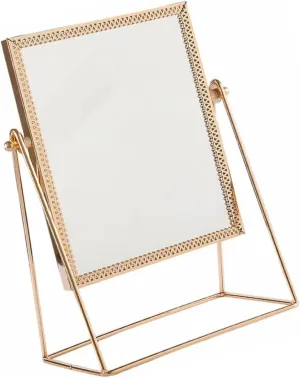 1Pc Square Flower Lace Desktop Makeup Mirror Elegant Decorative Cosmetic Mirror for Home Premium Reflection Durable Design Random Color Option
