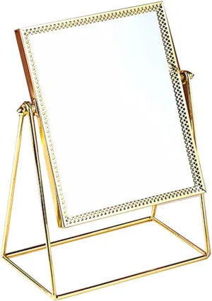 1pc Square Flower Lace Makeup Mirror Desktop Cosmetic Mirror Large Glass for Beauty