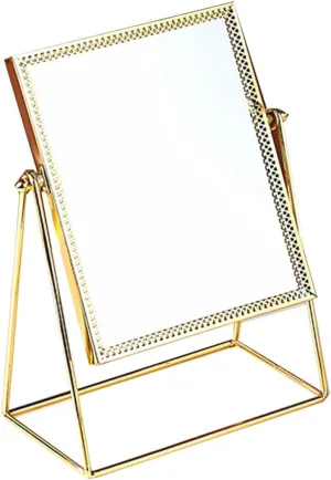1pc Square Flower Lace Makeup Mirror Desktop Vanity Mirror for Dresser Frame