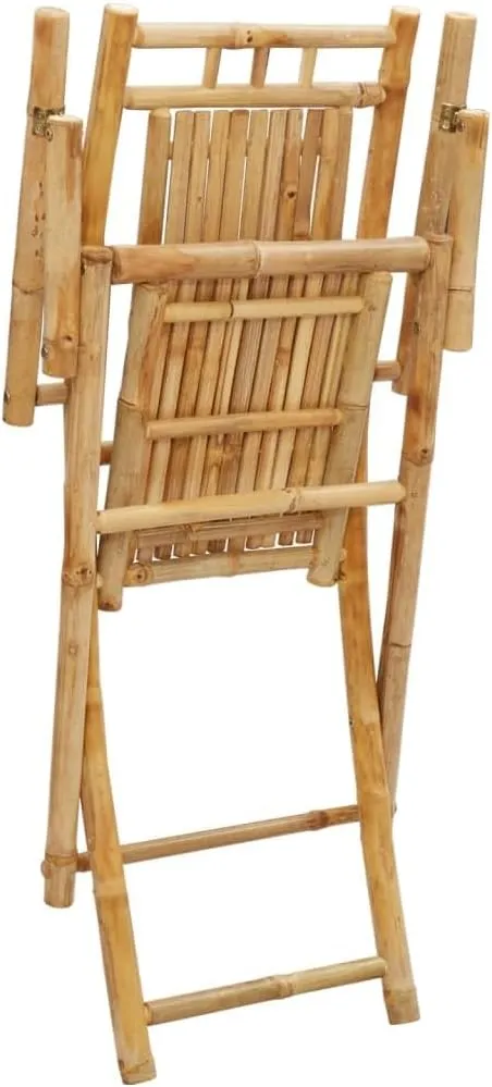 2-Pack Bamboo Folding Patio Chairs Outdoor Furniture with Armrests, 20.9x26x39 Inch Natural Finish, Foldable Lounge Chairs for Garden, Pool, Camping, and Beach