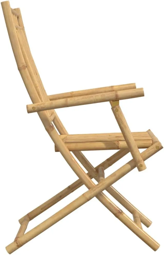 2-Pack Bamboo Folding Patio Chairs Outdoor Furniture with Armrests, 20.9x26x39 Inch Natural Finish, Foldable Lounge Chairs for Garden, Pool, Camping, and Beach
