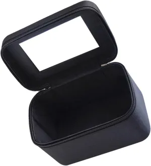 2 Pcs Portable Cosmetic Bag Travel Simple Jewelry Box, Black, 19X12.5X12CM
