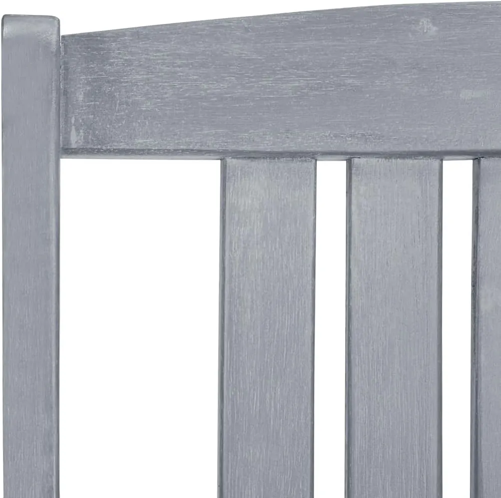 2-Piece Gray Solid Acacia Wood Patio Chairs with Cushions, Outdoor Furniture Set for Backyard, Poolside, and Garden, Rustic Lounge Chairs with Anthracite Fabric Seat Cushions