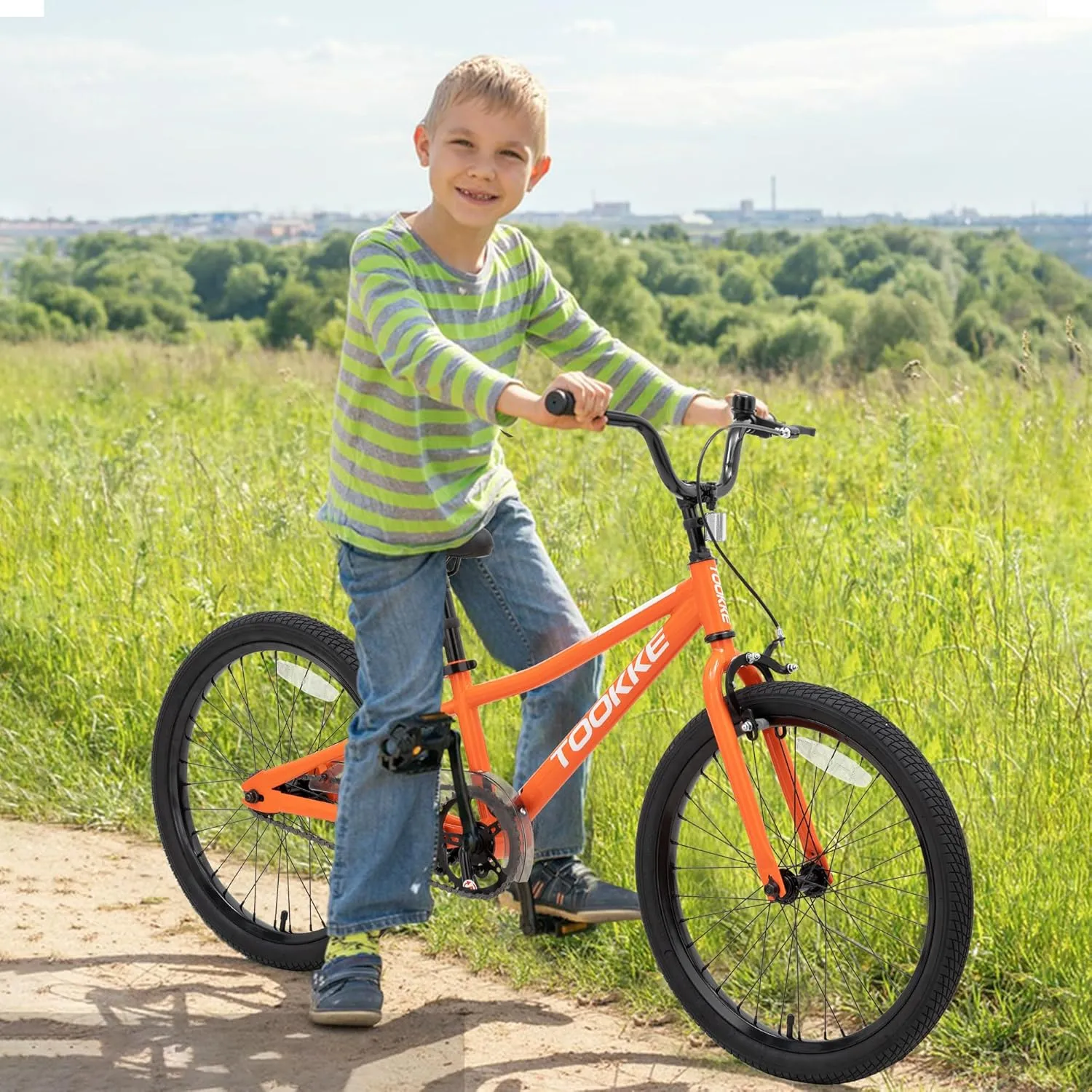 20 Inch Kids' Bike Ages 5-12, 7-Speed Mountain Bike Birthday Gifts Bicycles for Boys Girls Present, Outdoor Cycling City Snow Mountain Bikes
