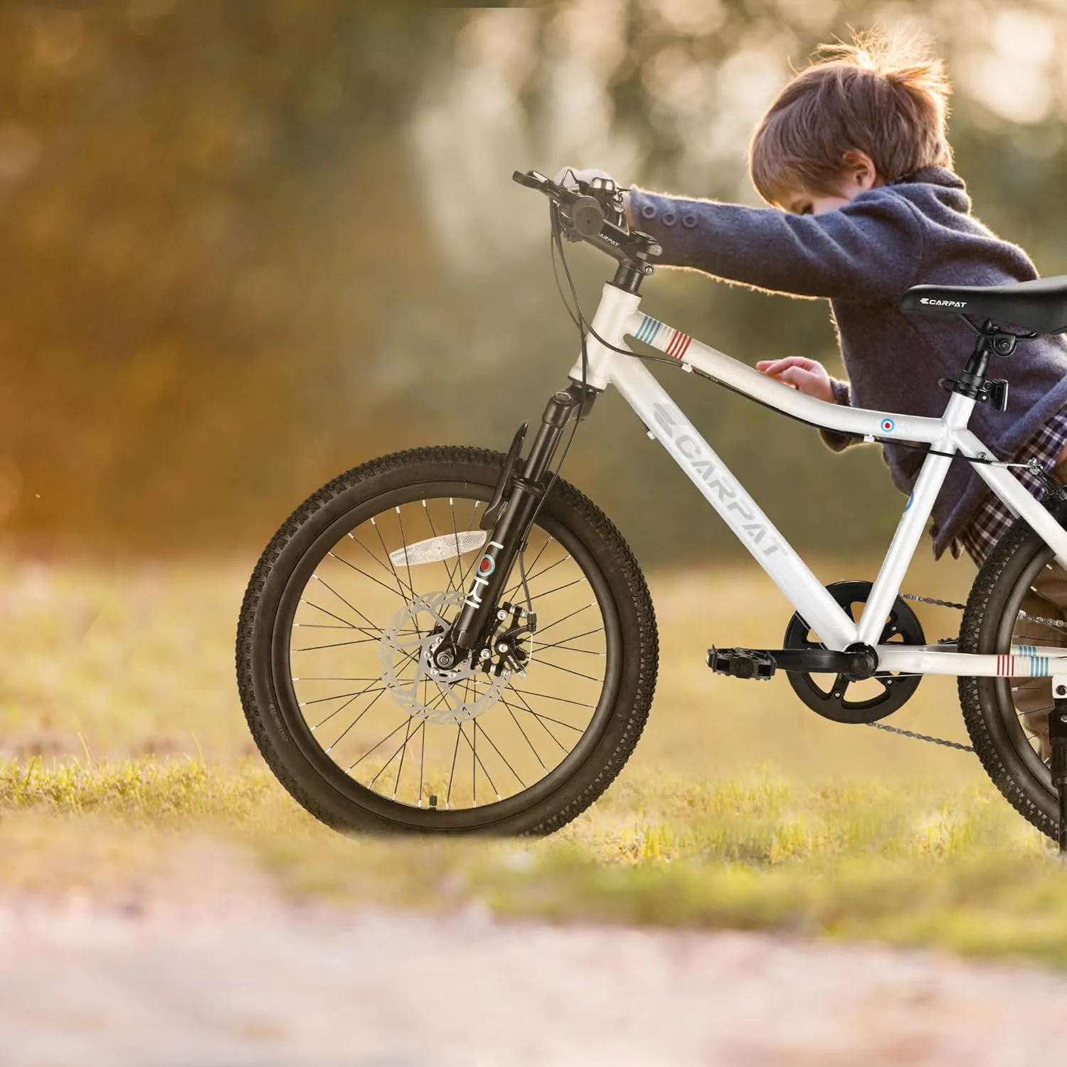 20 Inch Kids' Mountain Bike Ages 5-10, 7-Speed Children's Day Gifts Bicycles for Boys Girls Present, Outdoor Cycling City Bikes