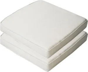 20x20 inch Patio Chair Cushion 2/Pack Resilient Foam Filling Water Repellent Stain-Resistant UV Resistant Weather Resistant with Zipper for Patio Furniture Almond