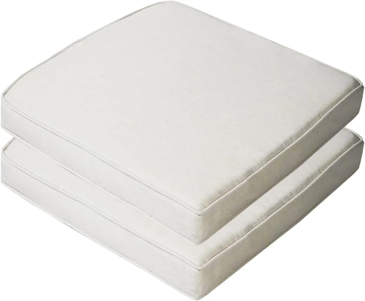 20x20 inch Patio Chair Cushion 2/Pack Resilient Foam Filling Water Repellent Stain-Resistant UV Resistant Weather Resistant with Zipper for Patio Furniture Almond