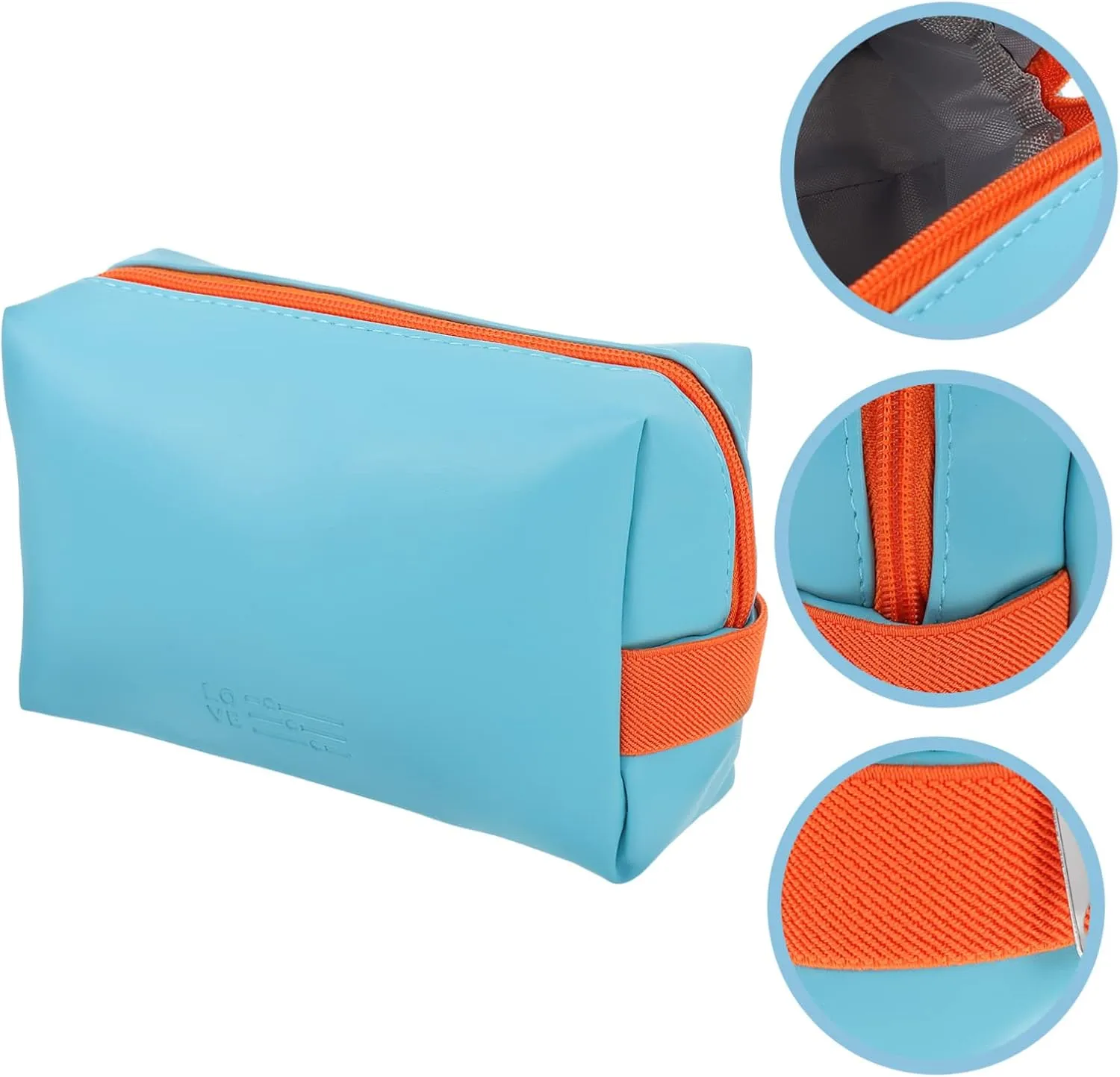 2pcs Cosmetic Bag Make up Organizer Bag Toiletry Bags Travel Makeup Pouch Pu Miss Storage Box, Bluex3pcs, 19X6X12.5CMx3pcs
