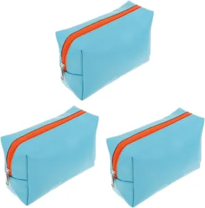 2pcs Cosmetic Bag Make up Organizer Bag Toiletry Bags Travel Makeup Pouch Pu Miss Storage Box, Bluex3pcs, 19X6X12.5CMx3pcs