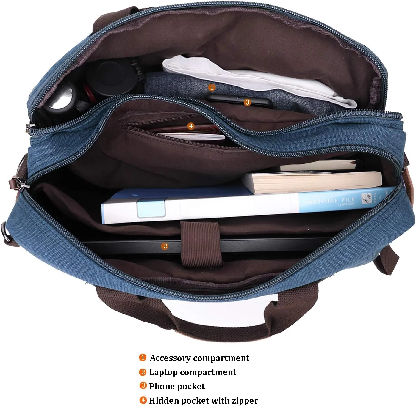 3 in 1 Convertible Laptop Backpack, 17.3 inch Messenger Bag for Men, Multi-Functional Travel Laptop Bag for College Men Women (17.3 Inch, Blue)