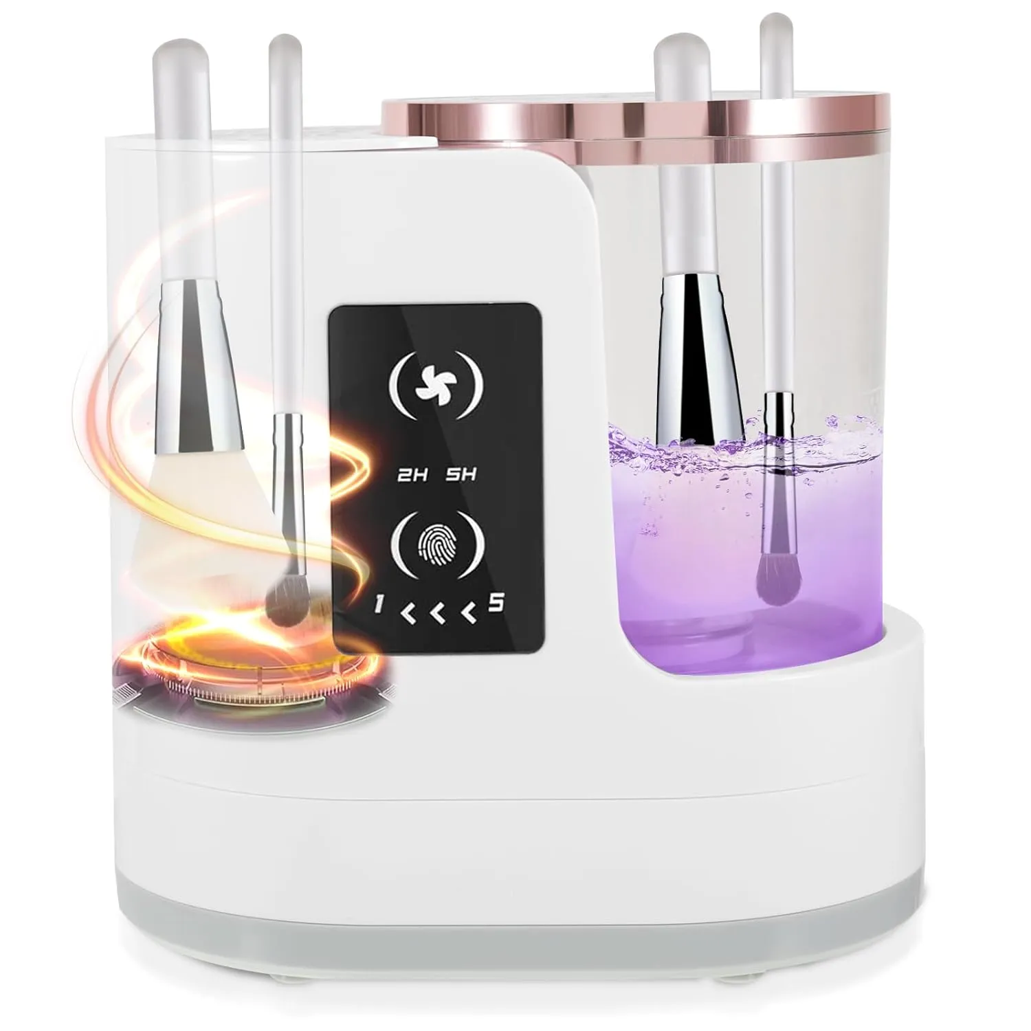 3 IN 1 Electric Makeup Brush Cleaner Machine, With Makeup Brush Cleaner Dryer Holder USB Cosmetic Brushes Cleaner Tool, Portable Compact Design for Travel Home Use