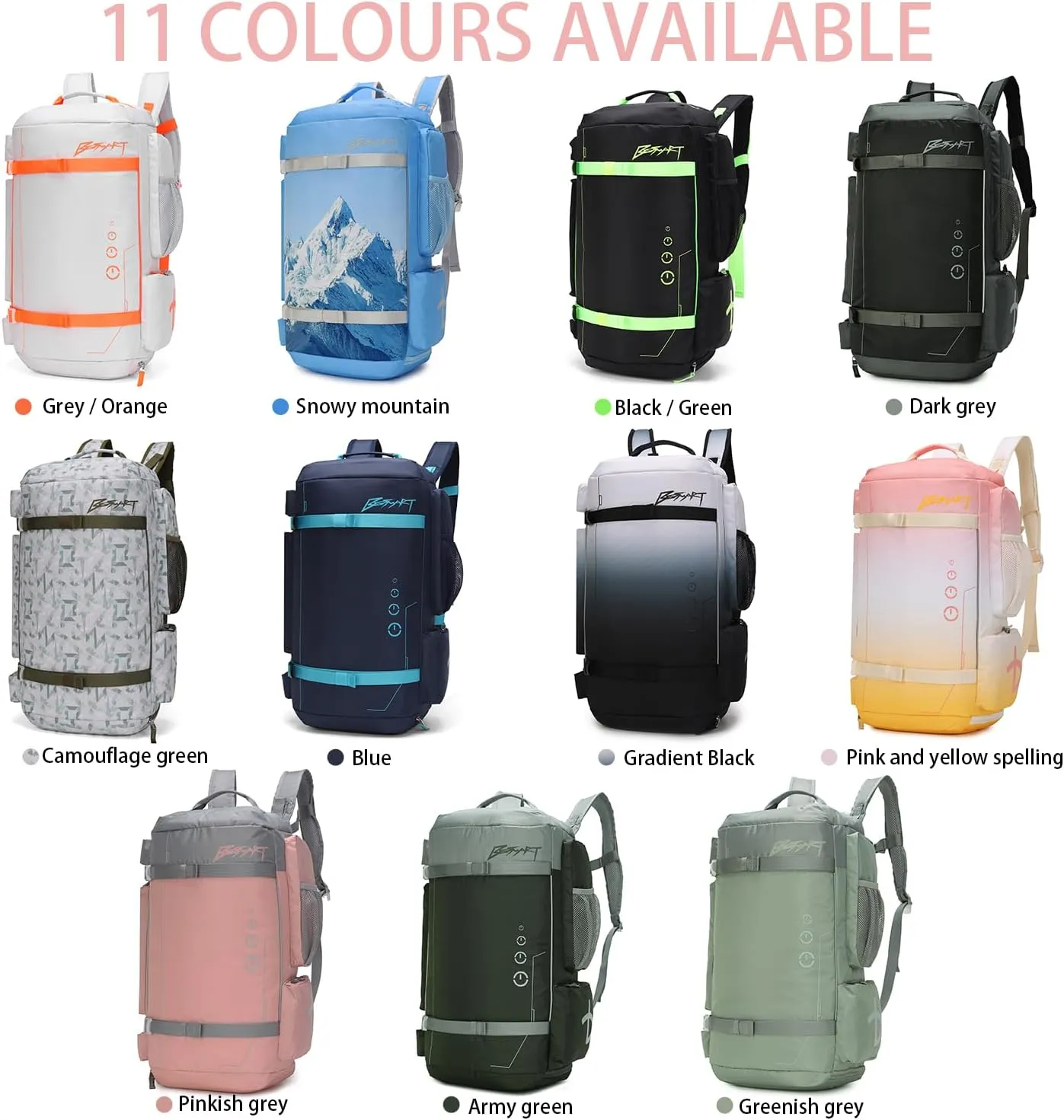 32L Extra Large Gym Backpack for Women, Big Gym Bag with Shoes Compartment, Waterproof Heavy Duty Duffel Bags, Women's Workout Backpacks for Outdoor Sport,Hiking,Camping,Travel