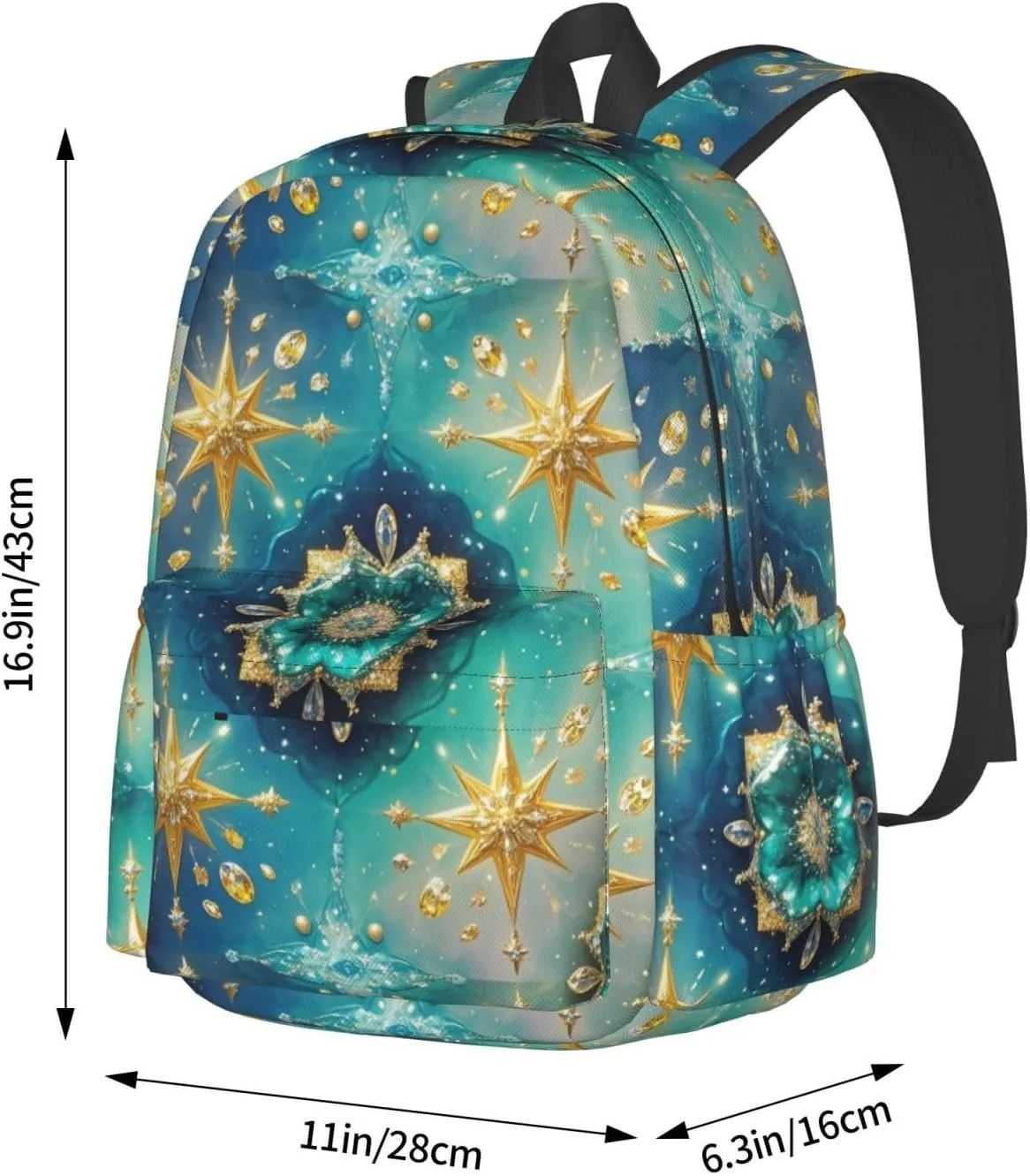 3D Wave Diamond Illusion Adult Backpacks 15 Inch Laptop Backpack Travel Bag for Men Women Gifts