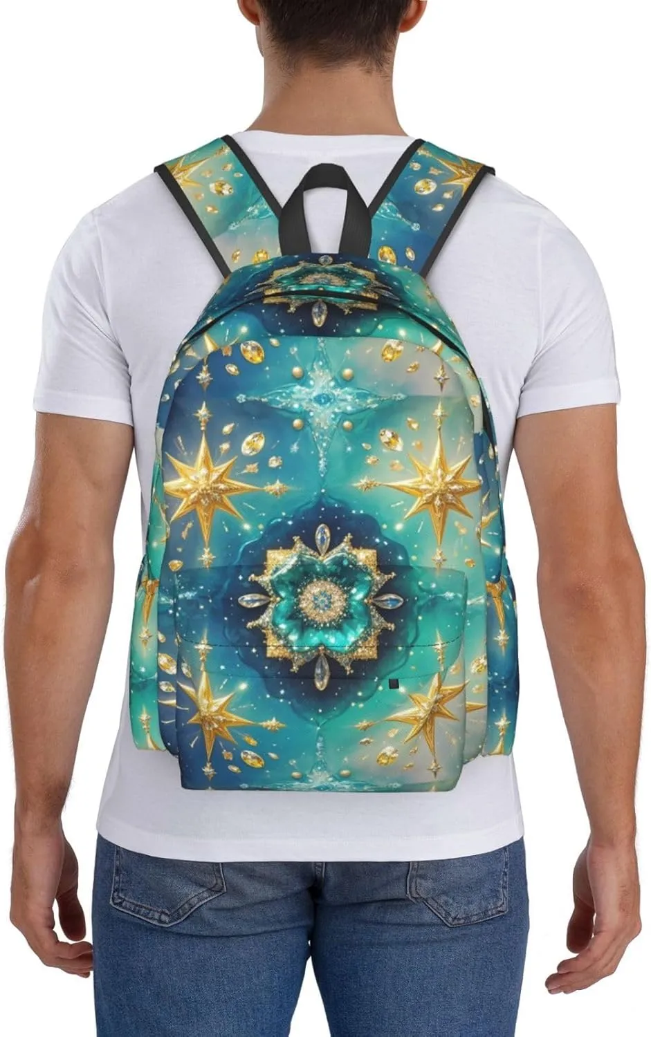 3D Wave Diamond Illusion Adult Backpacks 15 Inch Laptop Backpack Travel Bag for Men Women Gifts