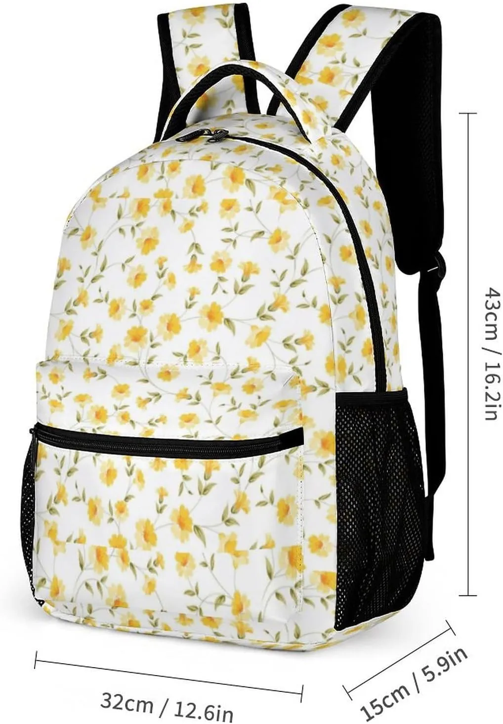3PCS Backpack with Lunch Box & Pen Case, 16.2 Inch Ergonomic Straps Backpack, Cute College Backpack for Traveling Daypack