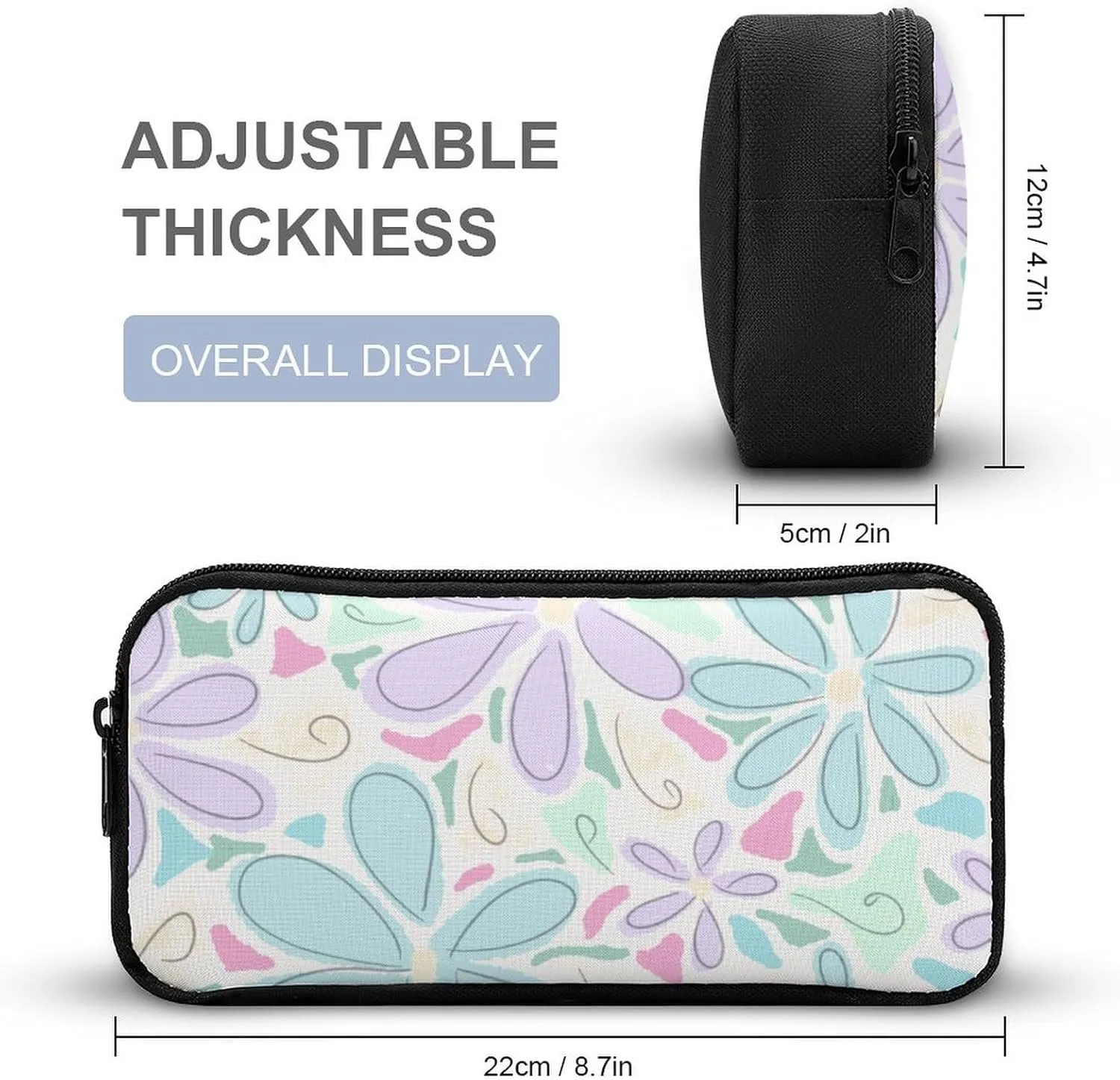 3PCS Backpack with Lunch Box & Pen Case, 16.2 Inch Ergonomic Straps Backpack, Cute College Backpack for Traveling Daypack
