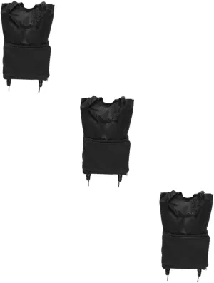 3pcs Large Capacity Shopping Bag Wheels Grocery Cart Collapsible Trolley Bag Grocery Wheel