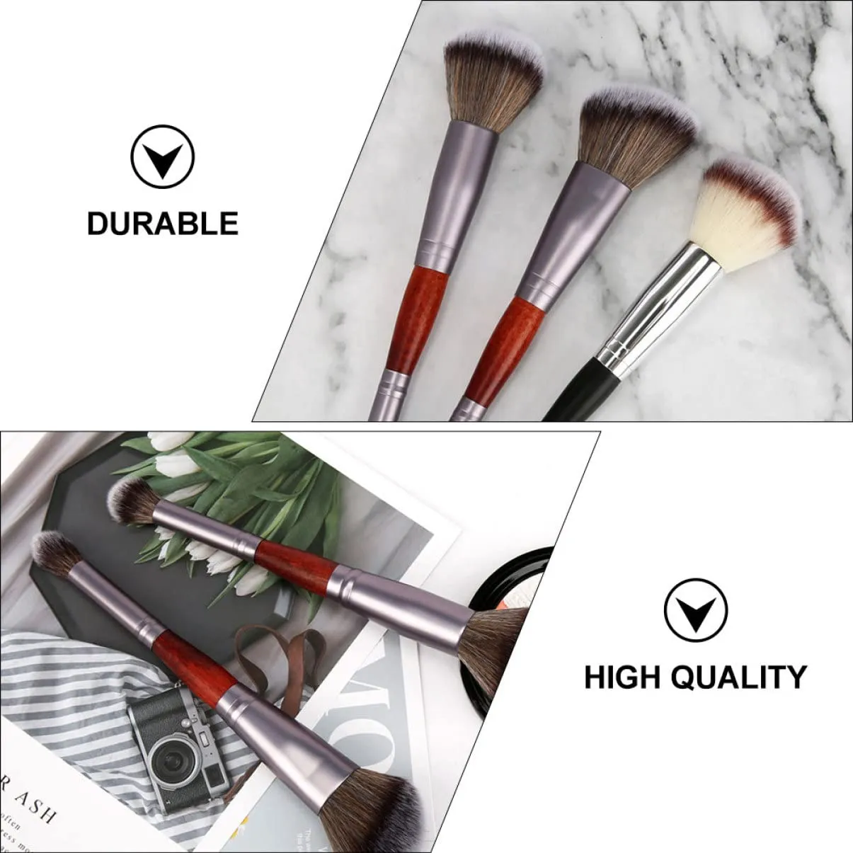 3sets Luxury Makeup Brush Set Shadow Brushes Set Double-head Eyeshadow Stick Cosmetic Supplies 3pcs*3