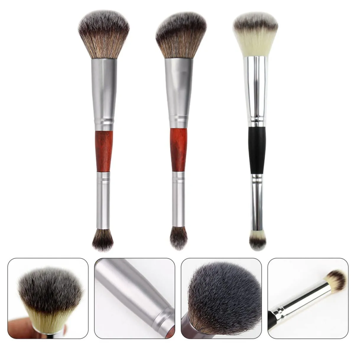 3sets Luxury Makeup Brush Set Shadow Brushes Set Double-head Eyeshadow Stick Cosmetic Supplies 3pcs*3