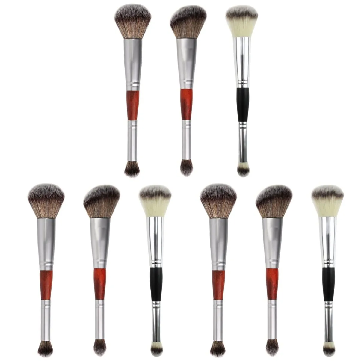 3sets Luxury Makeup Brush Set Shadow Brushes Set Double-head Eyeshadow Stick Cosmetic Supplies 3pcs*3