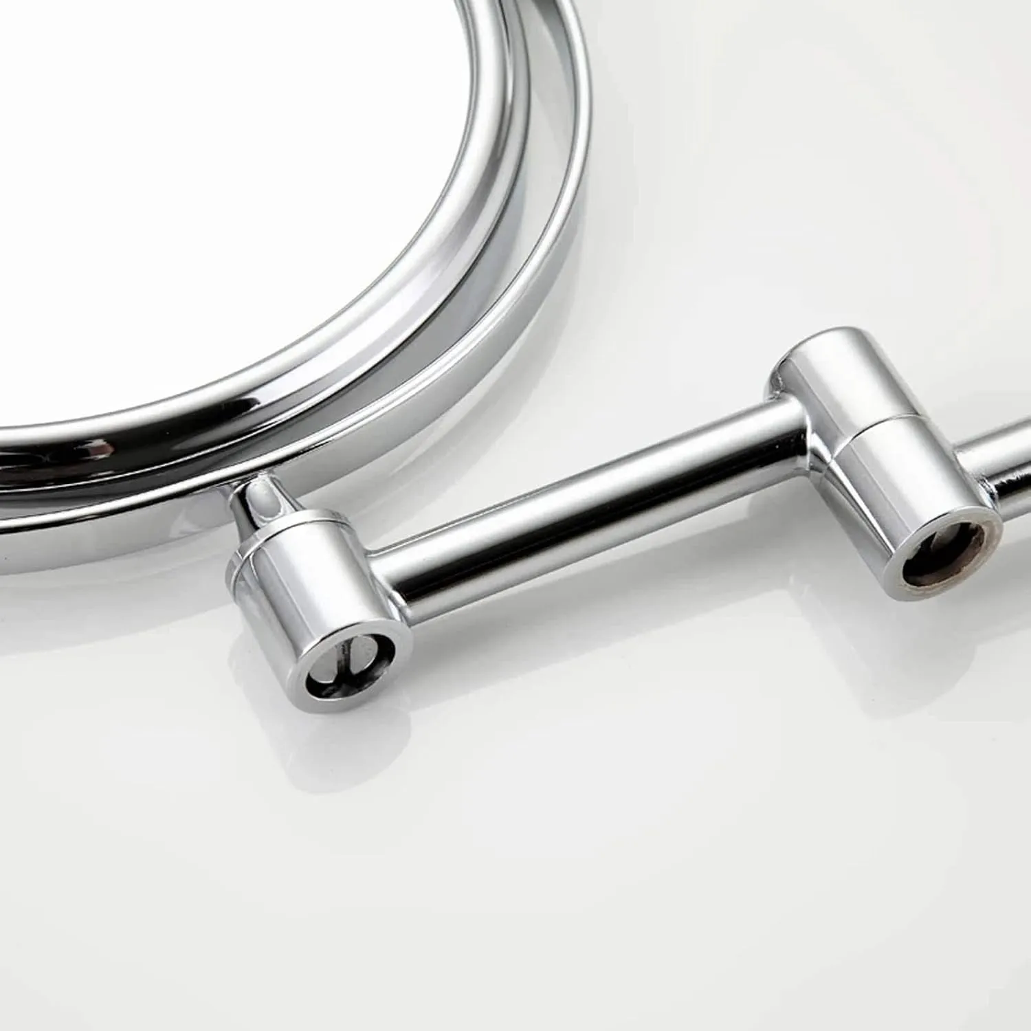 3x/5x7x/10x Magnifying Wall Mounted Makeup Mirror, 360° Swivel Bathroom Shaving Mirror, 8 Inch Double Sided Vanity Magnifying Mirror, Extendable Arms, for Bathroom(Nickel,10X)