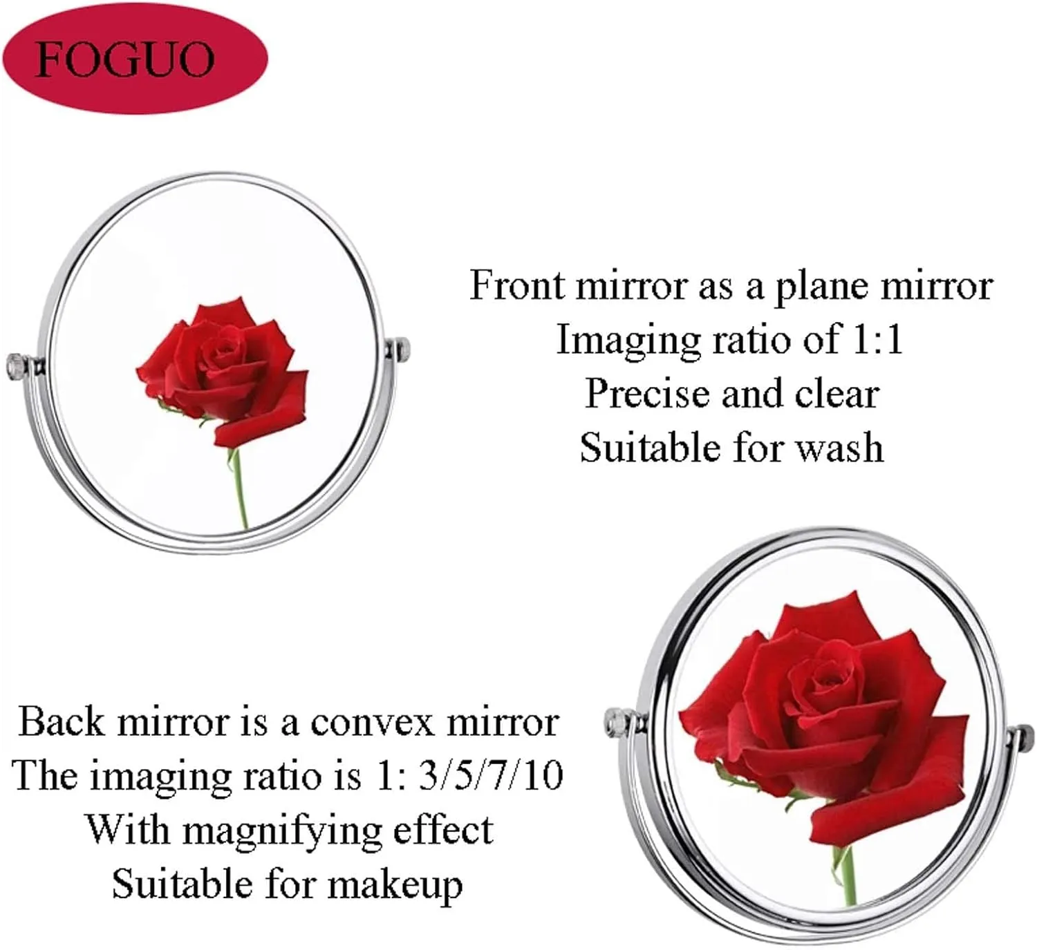 3x/5x7x/10x Magnifying Wall Mounted Makeup Mirror, 360° Swivel Bathroom Shaving Mirror, 8 Inch Double Sided Vanity Magnifying Mirror, Extendable Arms, for Bathroom(Nickel,10X)