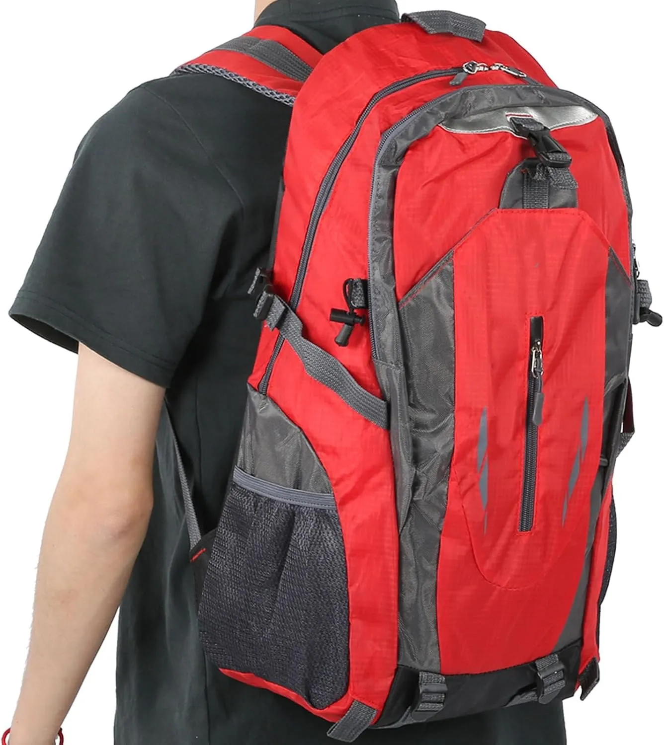 40L Backpack Shoulder Bag Comfortable for Outdoor Sports Climbing Camping Hiking (Red)