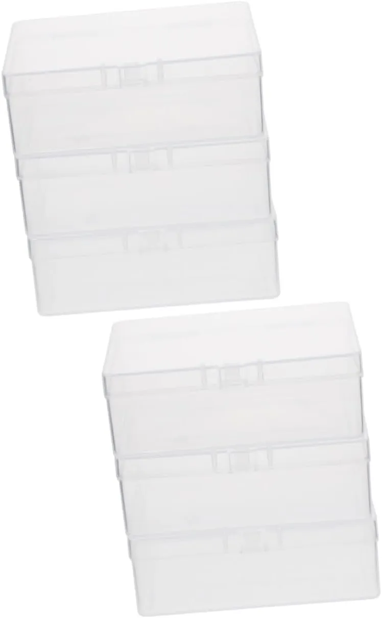 6pcs Transparent Playing Card Storage Boxes Poker Case Organizer for Game Cards Crafts Beads Coins and Items Compact