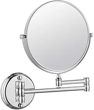 8-inch Two-Sided Swivel Wall Mounted Mirror Extending Folding Bathroom Shaving Cosmetic Make Up Mirror (Color : Chrome, Size : 1X/5X)