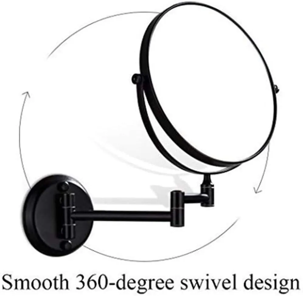 8 inch Wall Mounted Magnifying Extend Sturdy Double Sided Adjustable Cosmetic Mirror Bathroom Shaving Vanity Mirror