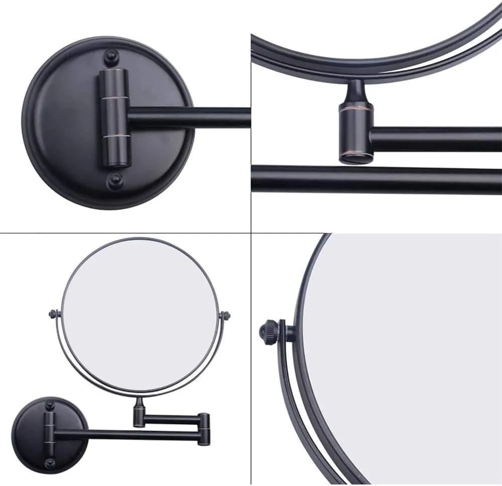 8 inch Wall Mounted Magnifying Extend Sturdy Double Sided Adjustable Cosmetic Mirror Bathroom Shaving Vanity Mirror