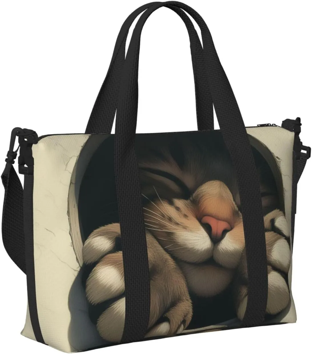 A cat paw peeking print Travel Duffel Bag, Sports Tote Gym Bag, Swim Pool Bag Large Shoulder Tote Bag for Beach Weekender