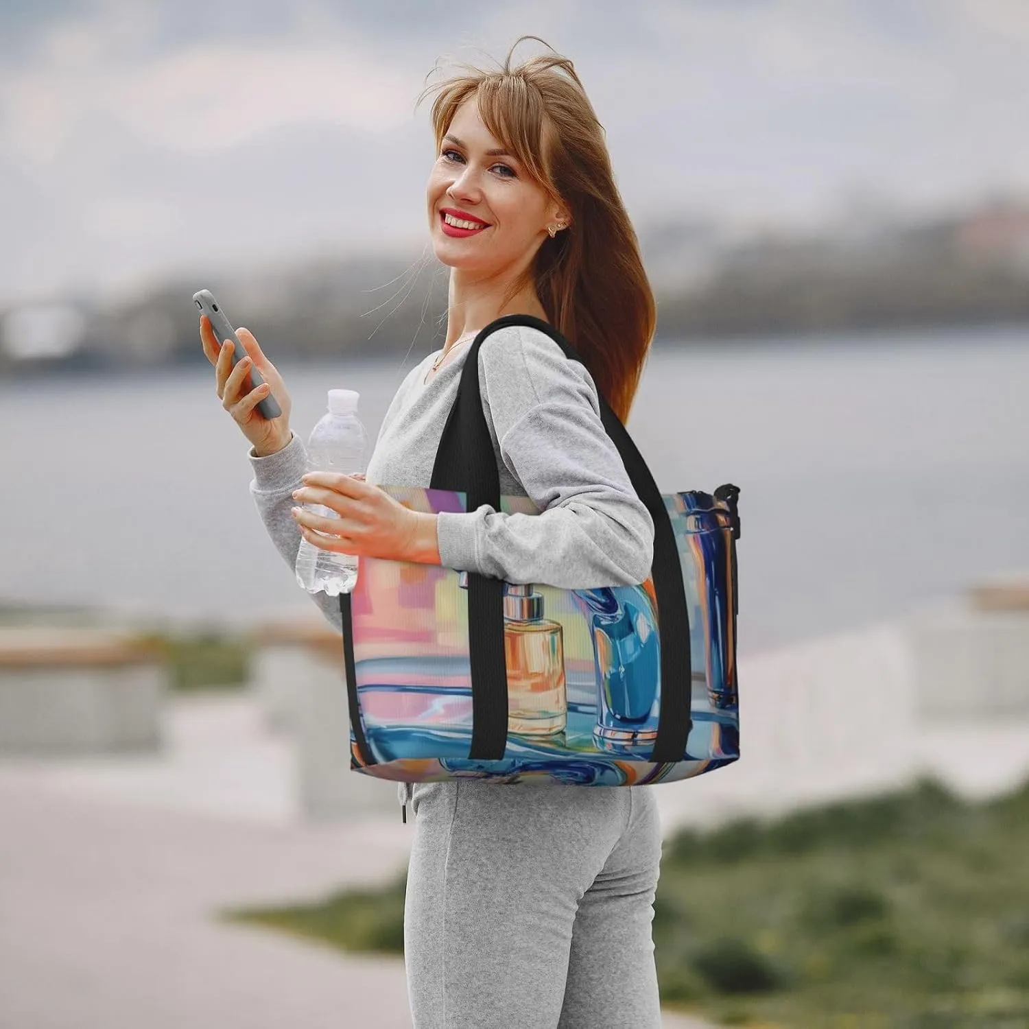 A close up of the faucet print Travel Duffel Bag, Sports Tote Gym Bag, Swim Pool Bag Large Shoulder Tote Bag for Beach Weekender