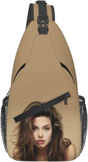 A-ngelina Jolie Crossbody Chest Bag, Crossbody Convertible Shoulder Bag With Front Pocket, Single Shoulder Chest Bag Black