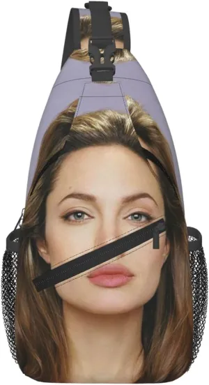 A-ngelina Jolie Crossbody Chest Bag, Crossbody Convertible Shoulder Bag With Front Pocket, Single Shoulder Chest Bag Black