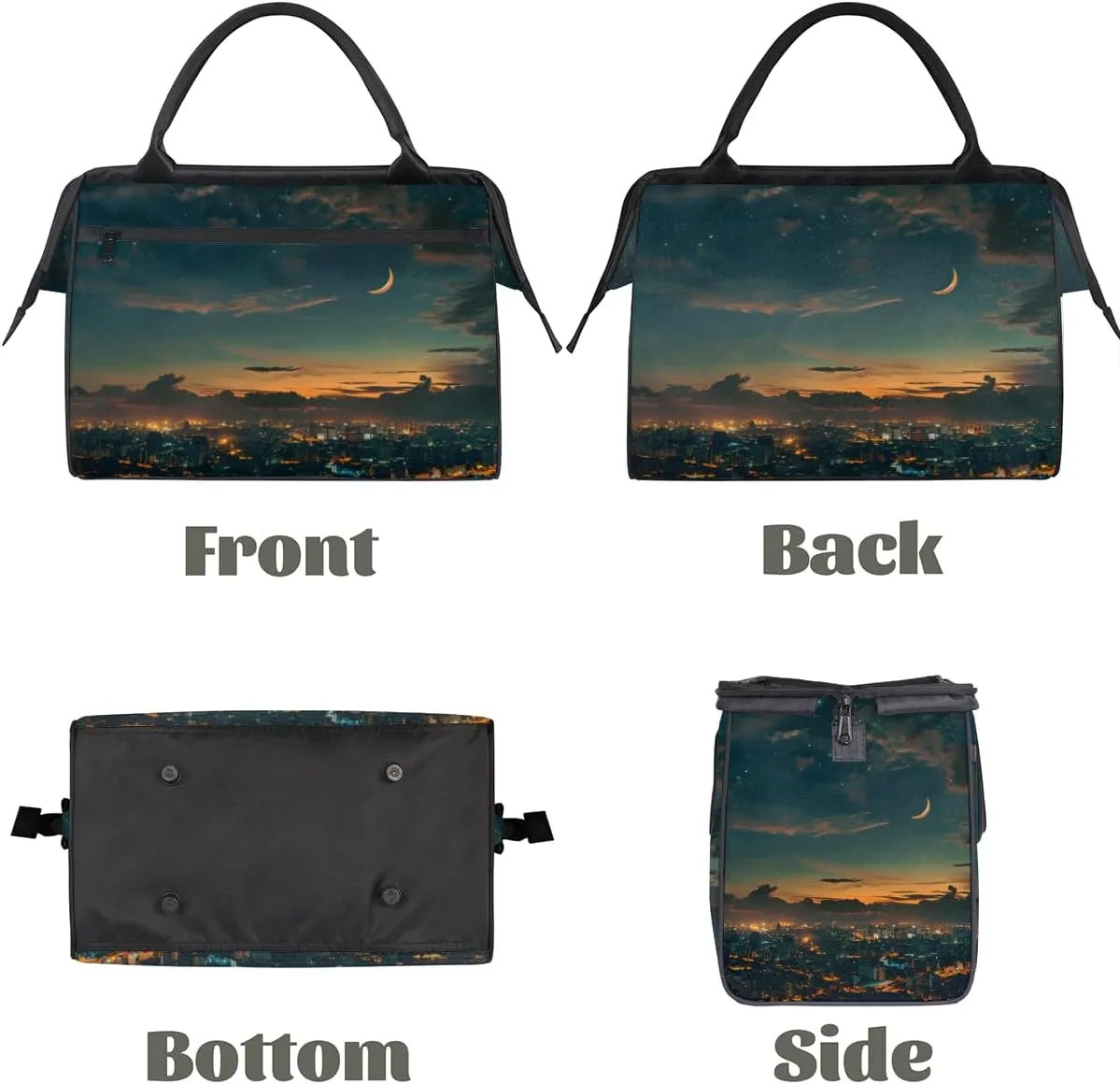 Abstract Art City Galaxy Weekender Overnight Bag for Women Waterproof Carry On Travel Duffle Bags with Pocket Lightweight Sports Gym Tote Bag Large Luggage Workout Personal Item Hospital Bags