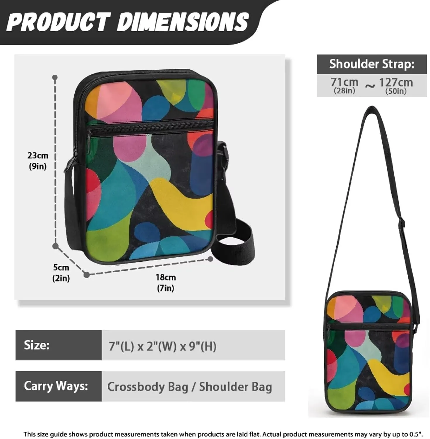 Abstract Geometry Elegant Small Messenger Bag Lightweight Crossbody Purse with Adjustable Strap for Women Men Artists Painters Ideal for Exhibitions Travel Trendy Shoulder Handbag