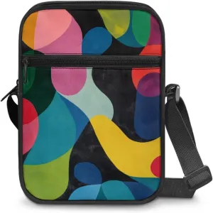 Abstract Geometry Elegant Small Messenger Bag Lightweight Crossbody Purse with Adjustable Strap for Women Men Artists Painters Ideal for Exhibitions Travel Trendy Shoulder Handbag