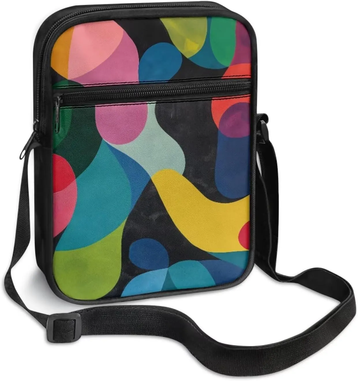 Abstract Geometry Elegant Small Messenger Bag Lightweight Crossbody Purse with Adjustable Strap for Women Men Artists Painters Ideal for Exhibitions Travel Trendy Shoulder Handbag
