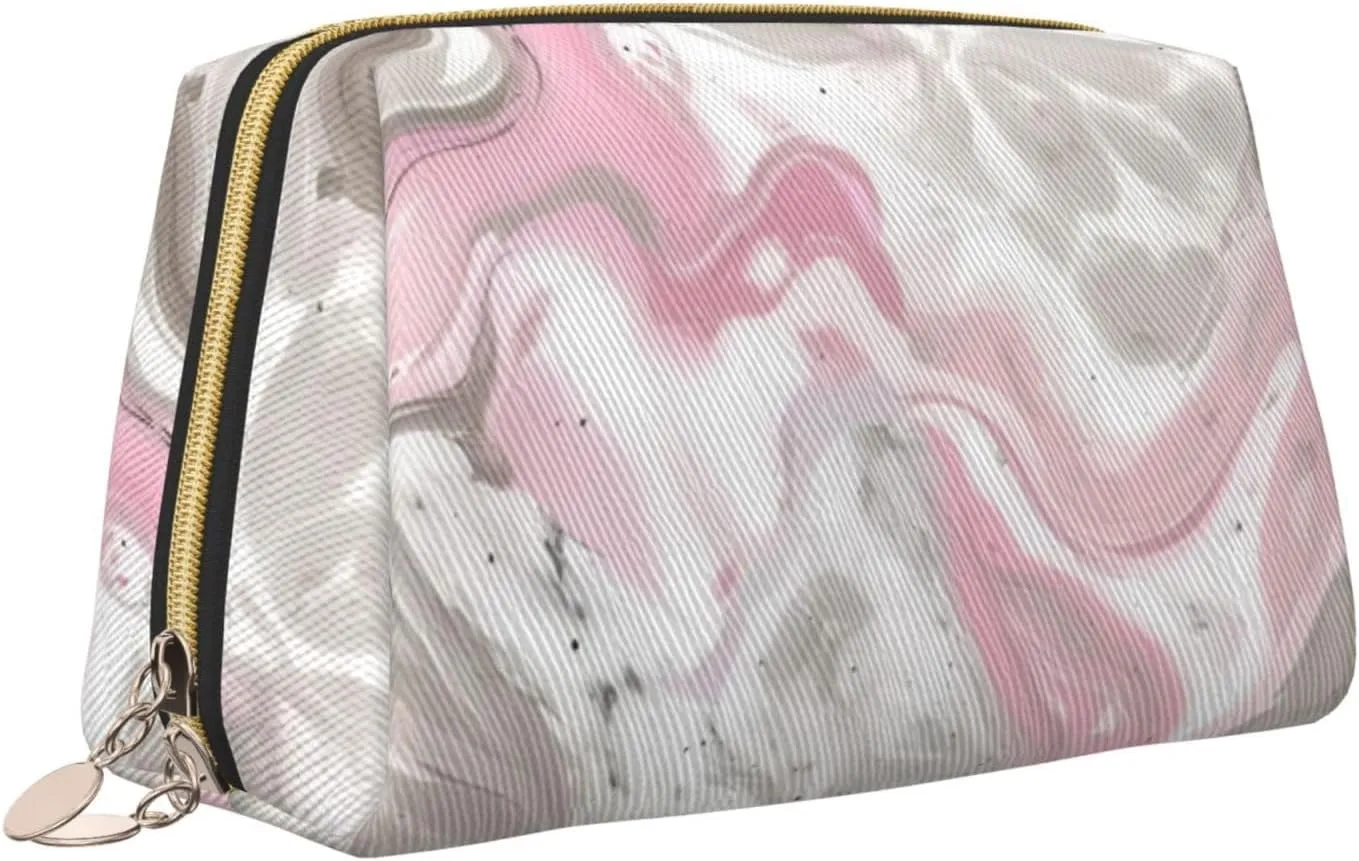 Abstract Ink Marble Toiletry Pouch, Travel-Friendly Makeup Organizer For Makeup Brushes, Lipsticks