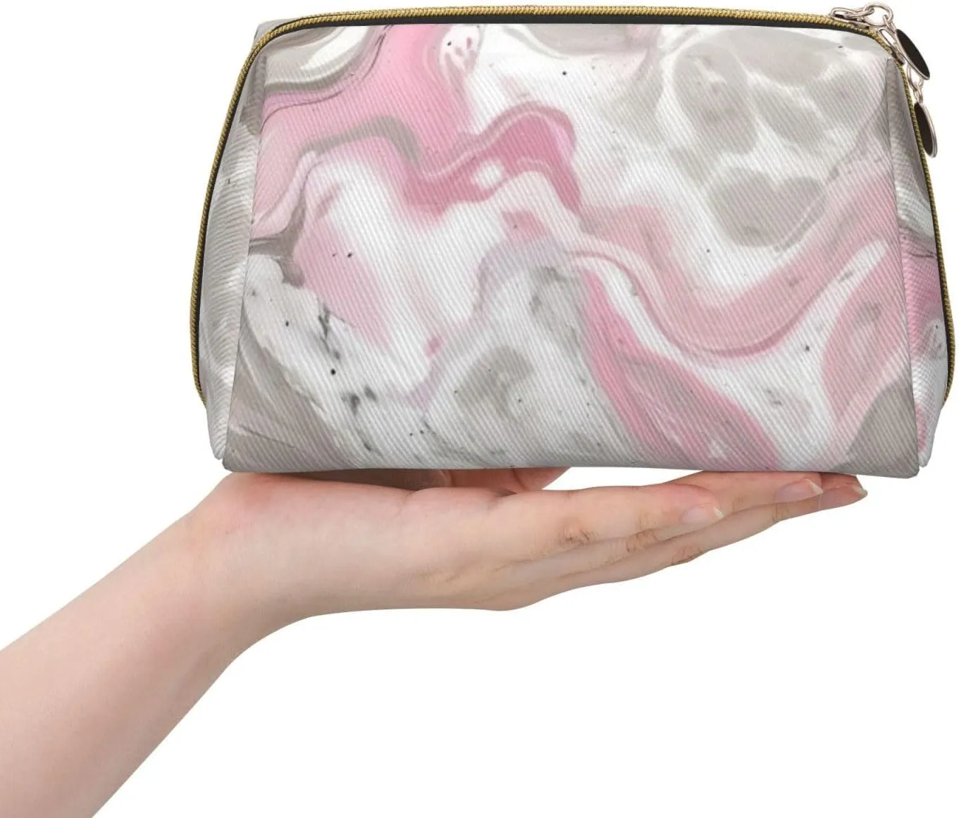 Abstract Ink Marble Toiletry Pouch, Travel-Friendly Makeup Organizer For Makeup Brushes, Lipsticks