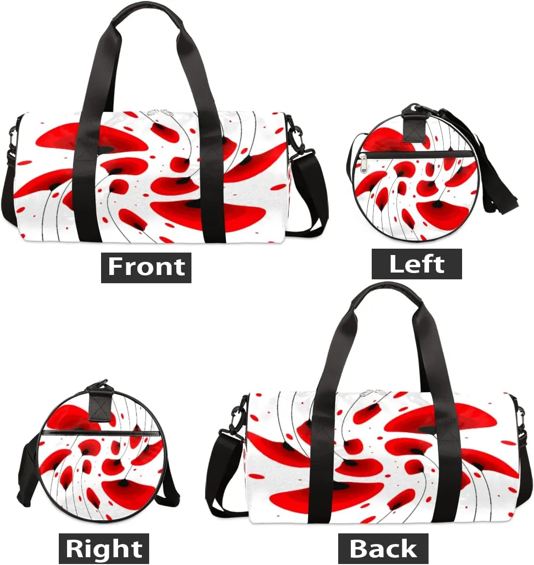 Abstract Red Flower Gym Bag Small Gym Duffel Bags for Men Women Overnight Weekender Bag Lightweight Sport Duffle Bag Carry On Gymbag
