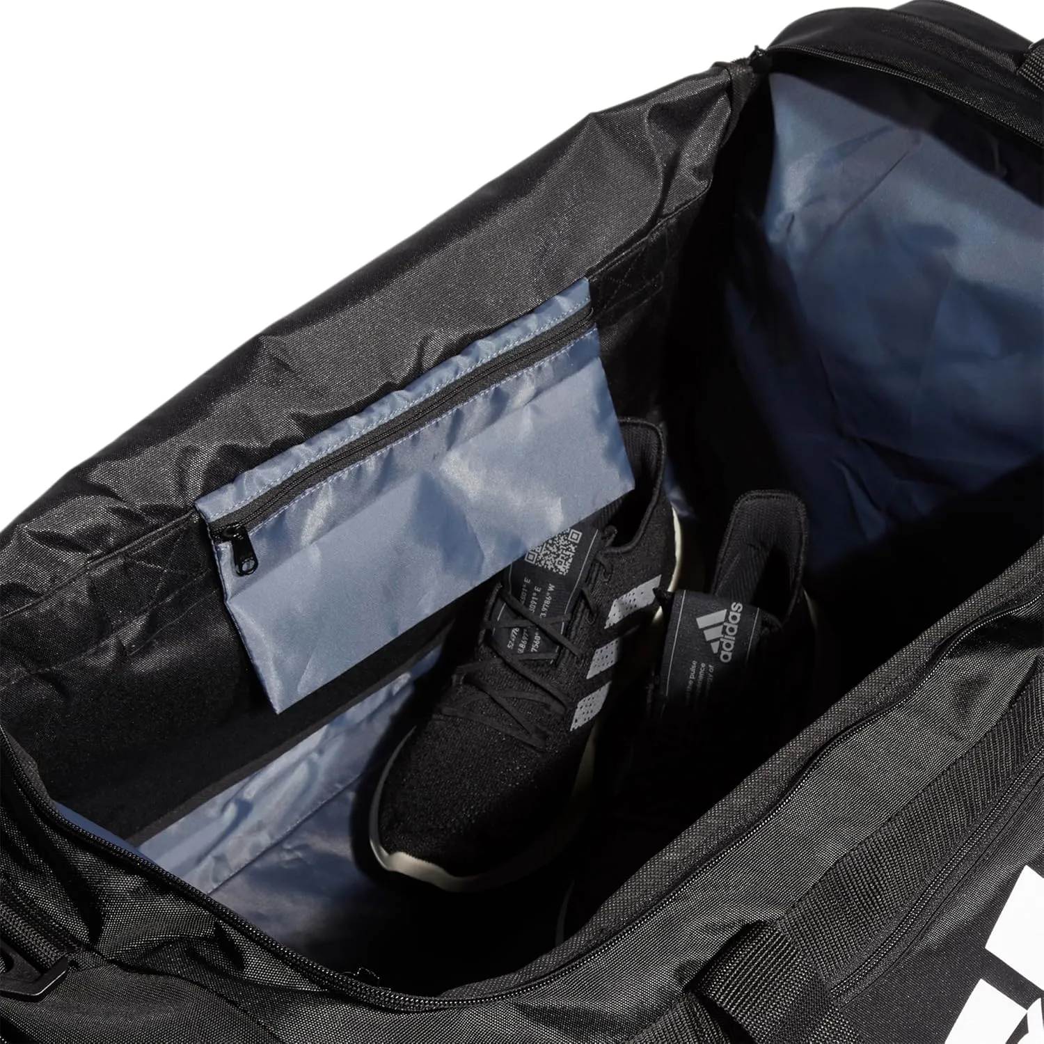 adidas Unisex Defender 4.0 Gym Duffel Bag for Men and Women, Black/White, Large (110L)